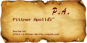 Pittner Apolló névjegykártya